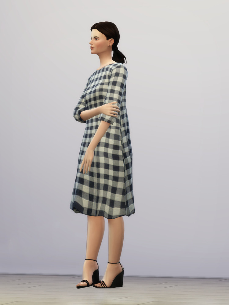S4 Boxy Check Dress The Great (10 Color) by Rusty Nail by simsday - SimsDay